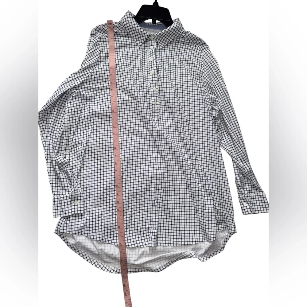 Lands’ End Women’s Blue and White Checkered Shirt Size 1X 16W-18W - Picture 3 of 6